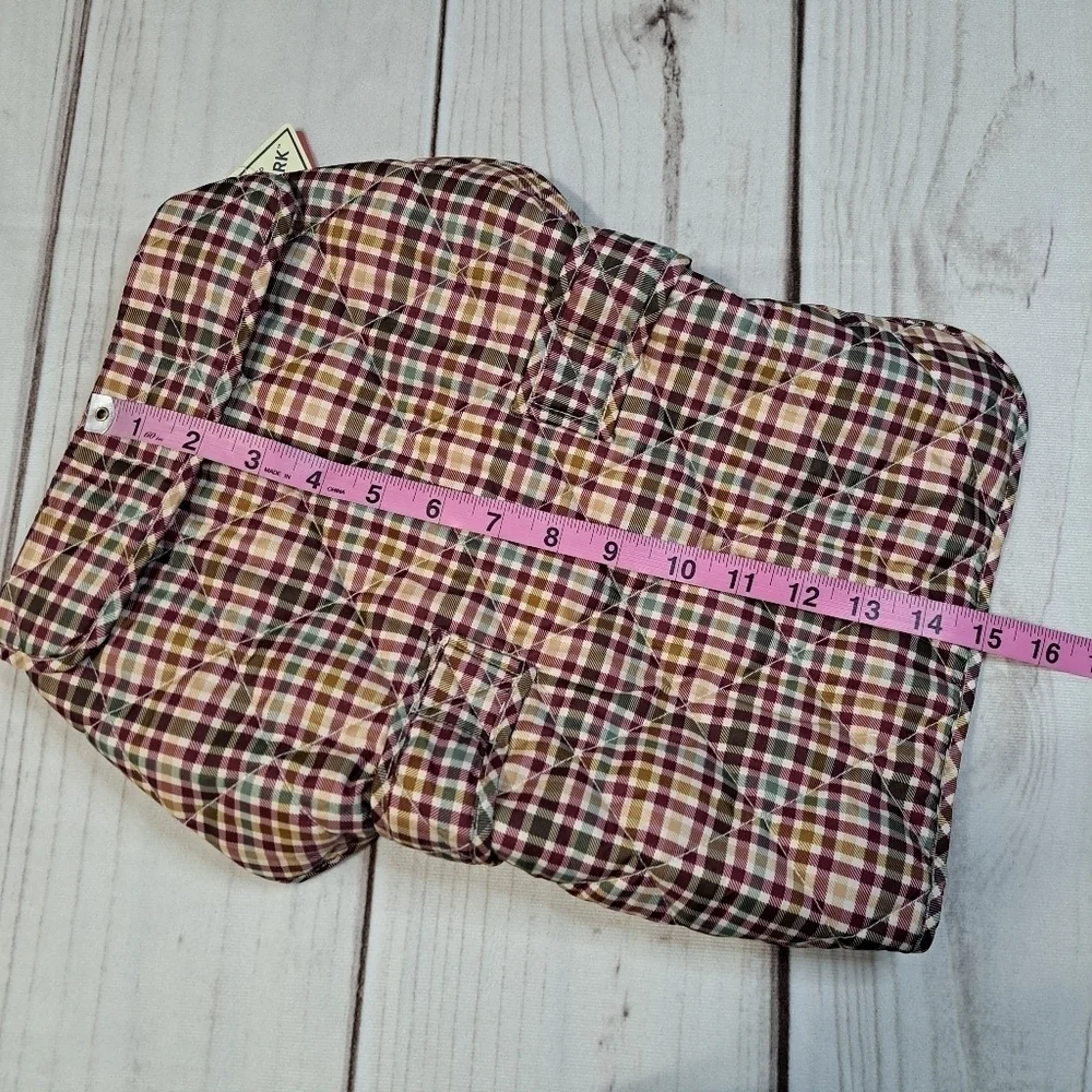 St John's Bark NWT Neutral Plaid Puffer Dog Coat Size Medium